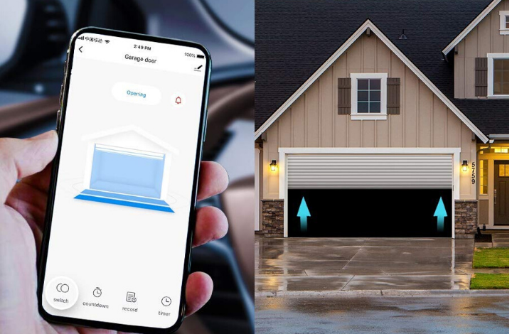 Technician installing a smart garage door opener in a Seattle home, showcasing the integration of modern technology into home improvement.